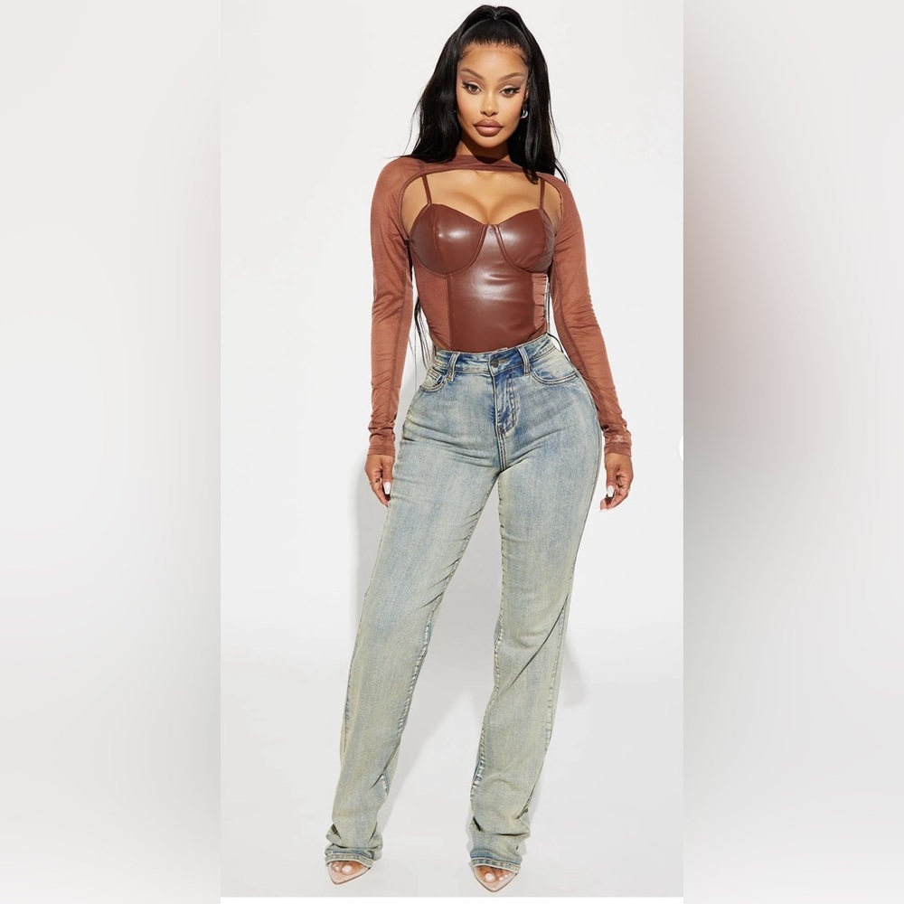 Fashion Nova Stacked Straight Leg Jeans